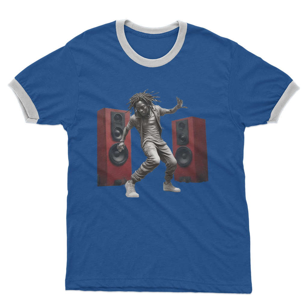 B-Boy In Motion Adult Ringer T-Shirt