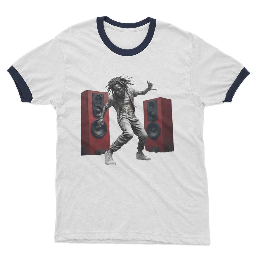 B-Boy In Motion Adult Ringer T-Shirt