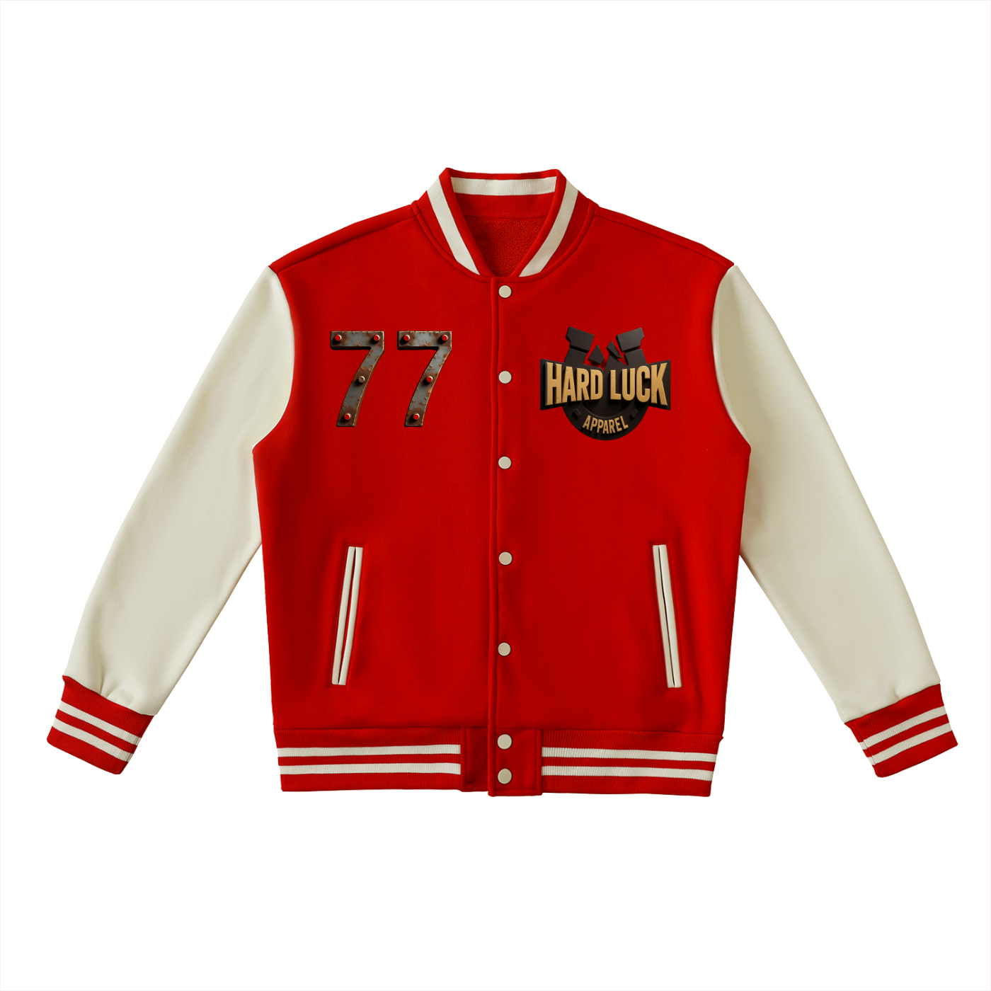 Two-Tone Fleeced Varsity Jacket