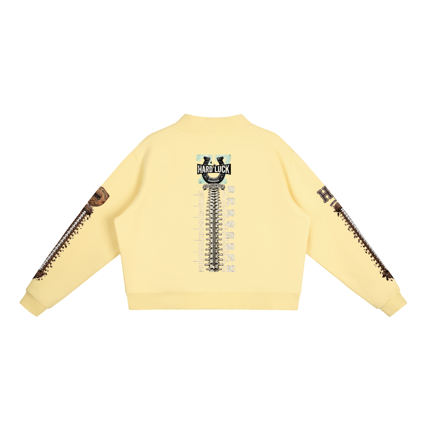 THE HEADHUNTER - Gridiron Gut Check Mock Neck Fleece Sweatshirt - Womens Crop Oversized | Hard Luck Apparel EST. 1977