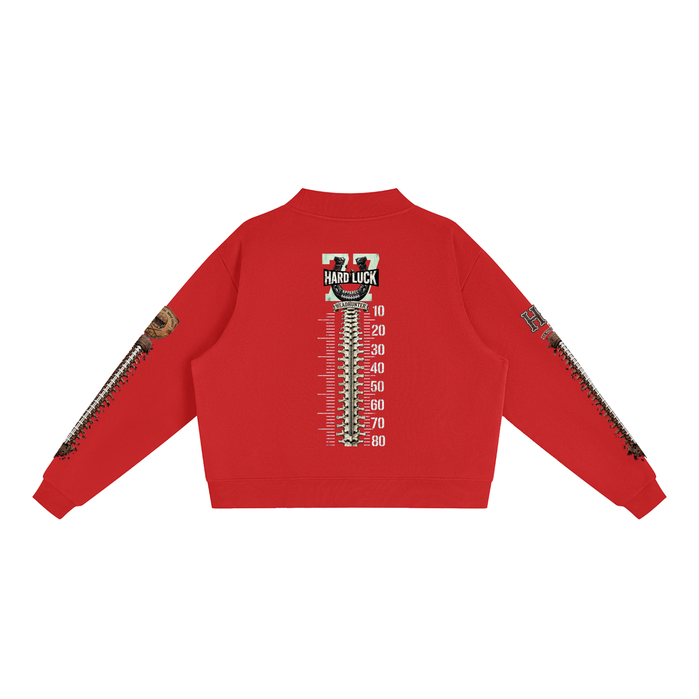 THE HEADHUNTER - Gridiron Gut Check Mock Neck Fleece Sweatshirt - Womens Crop Oversized | Hard Luck Apparel EST. 1977