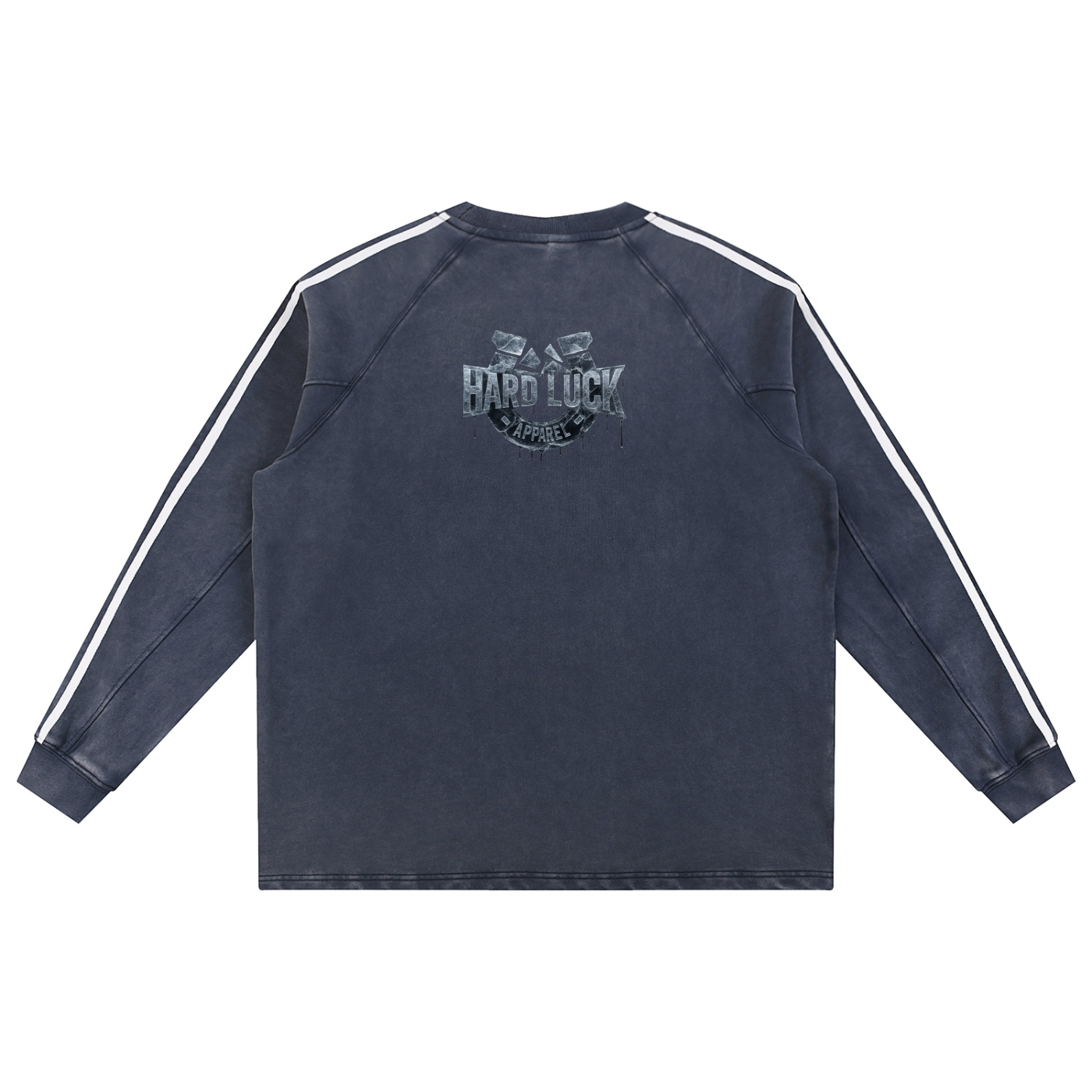 Black ice Roll the D-Ice Snow Washed Contrast Tape Sweatshirt