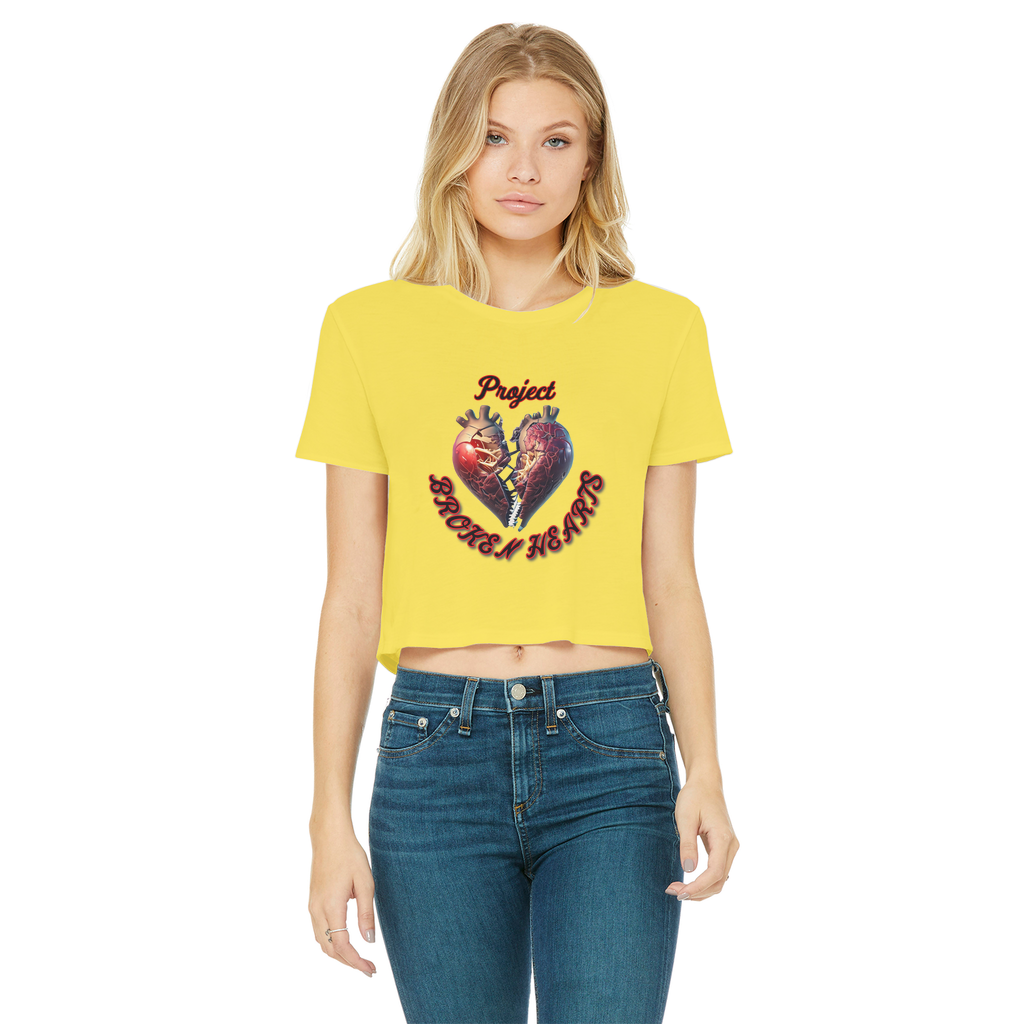 Project Broken Hearts Classic Women's Cropped Raw Edge T-Shirt