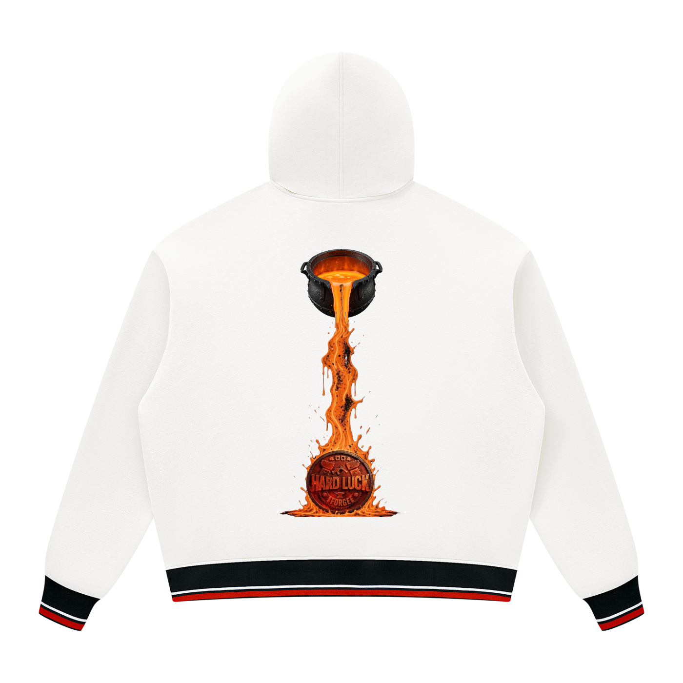 Black Smith forged Oversized Color Block Fleece Hoodie