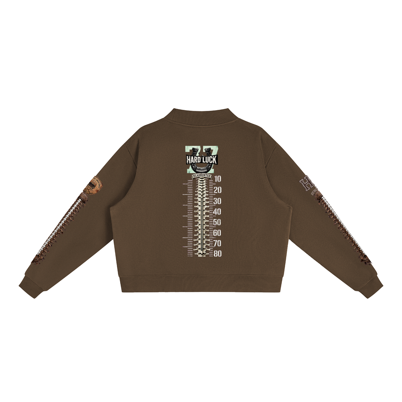 THE HEADHUNTER - Gridiron Gut Check Mock Neck Fleece Sweatshirt - Womens Crop Oversized | Hard Luck Apparel EST. 1977