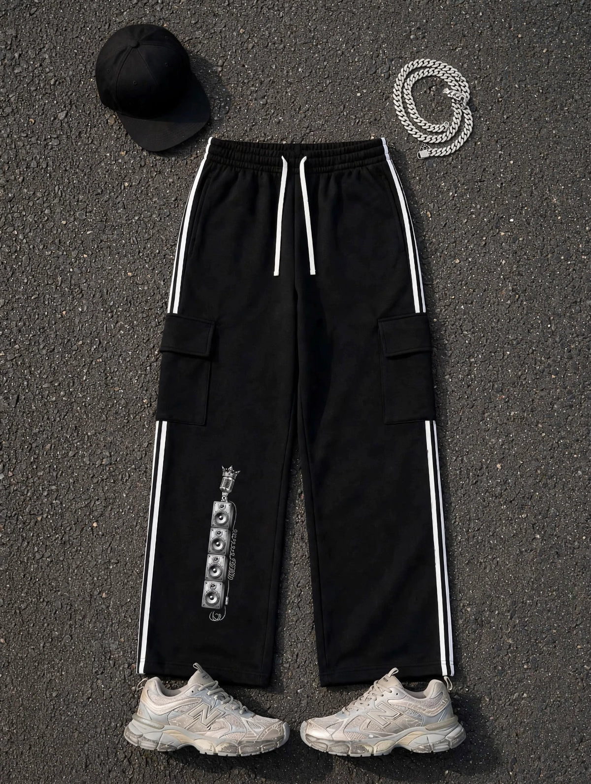 Solid Wall of Sound Side Stripe Straight Leg Pants | Hard Luck Apparel Streetwear