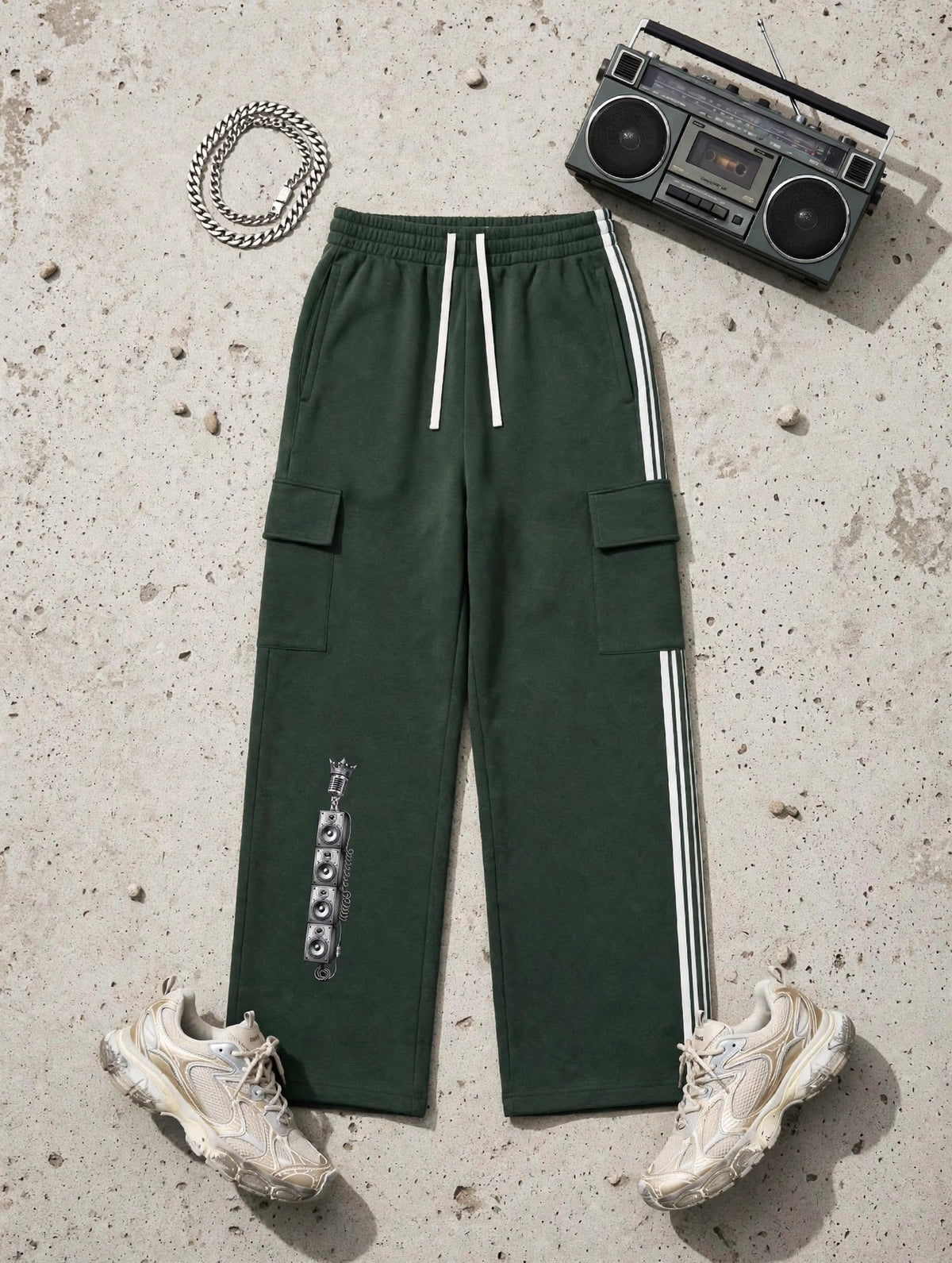 Solid Wall of Sound Side Stripe Straight Leg Pants | Hard Luck Apparel Streetwear