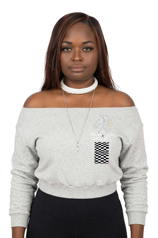 The Last Move Off-the-Shoulder Sweatshirt | Women's Streetwear Pullover | Hard Luck Apparel