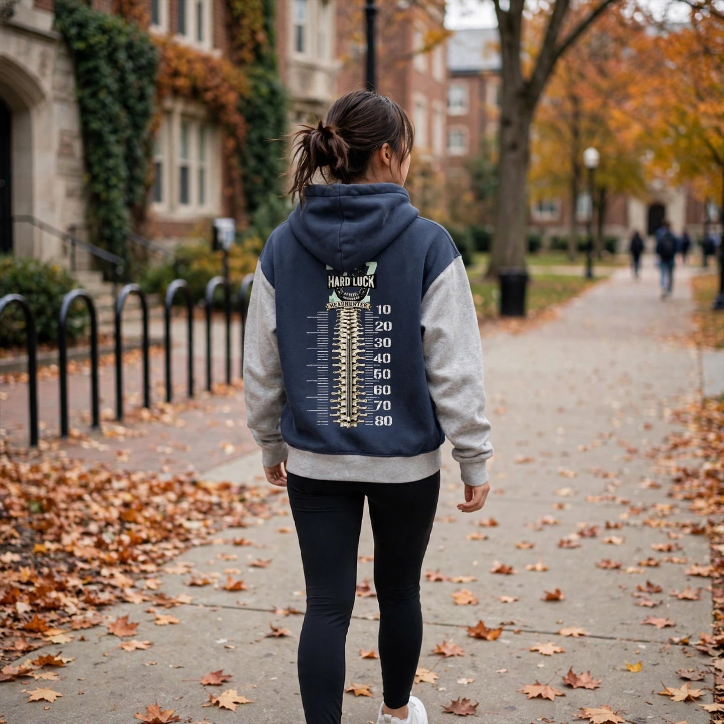 GRIDIRON GUT CHECK - Headhunter 77 HL Women's Cropped Zip-Up Hoodie - Hard Luck Apparel