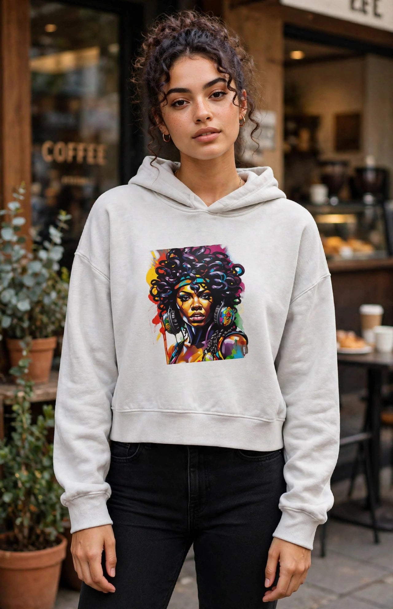 Ebony Hip Height Graphic Hoodie | Women's Premium Streetwear Hoodie | Hard Luck Apparel