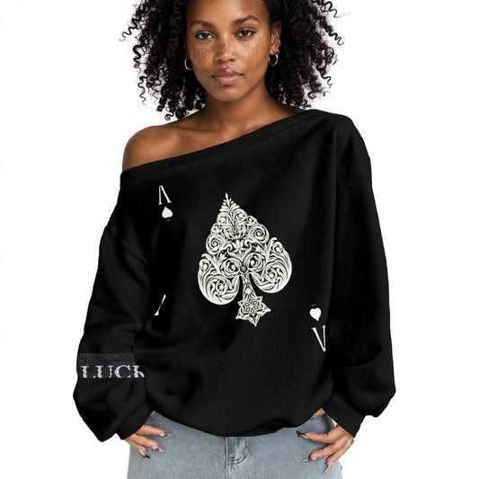Women's Uptown Ace Off the Shoulder Sweatshirt with Micro-Fleece Lining