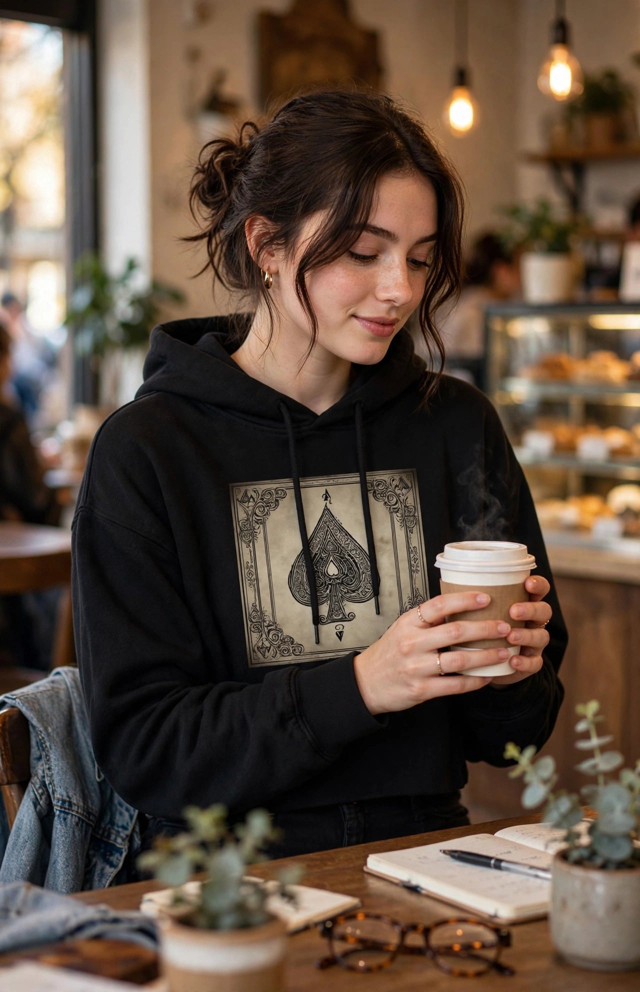 Women's Ace of Spades Hip Height Hoodie | Premium Streetwear Sweatshirt | Hard Luck Apparel