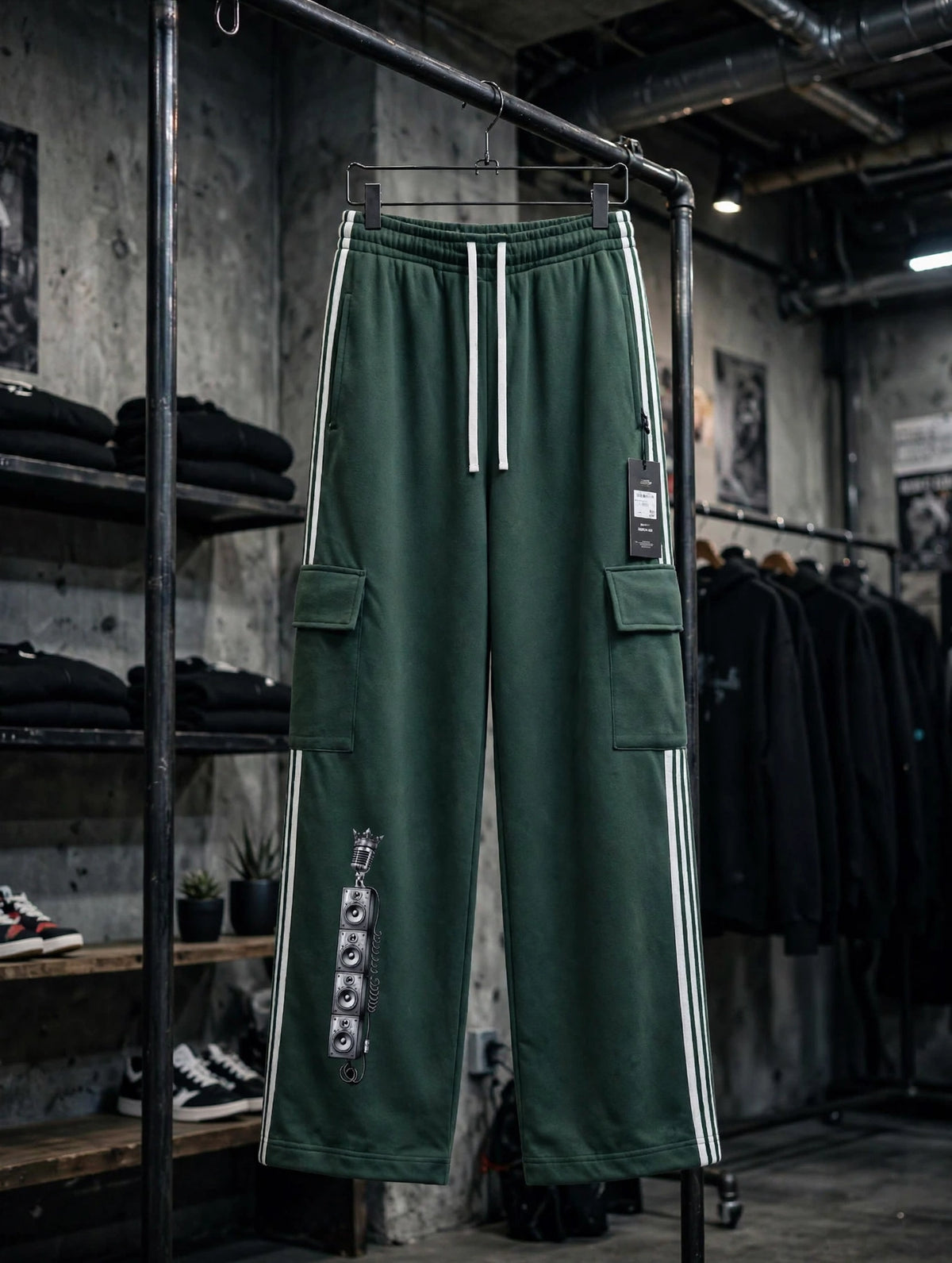 Solid Wall of Sound Side Stripe Straight Leg Pants | Hard Luck Apparel Streetwear