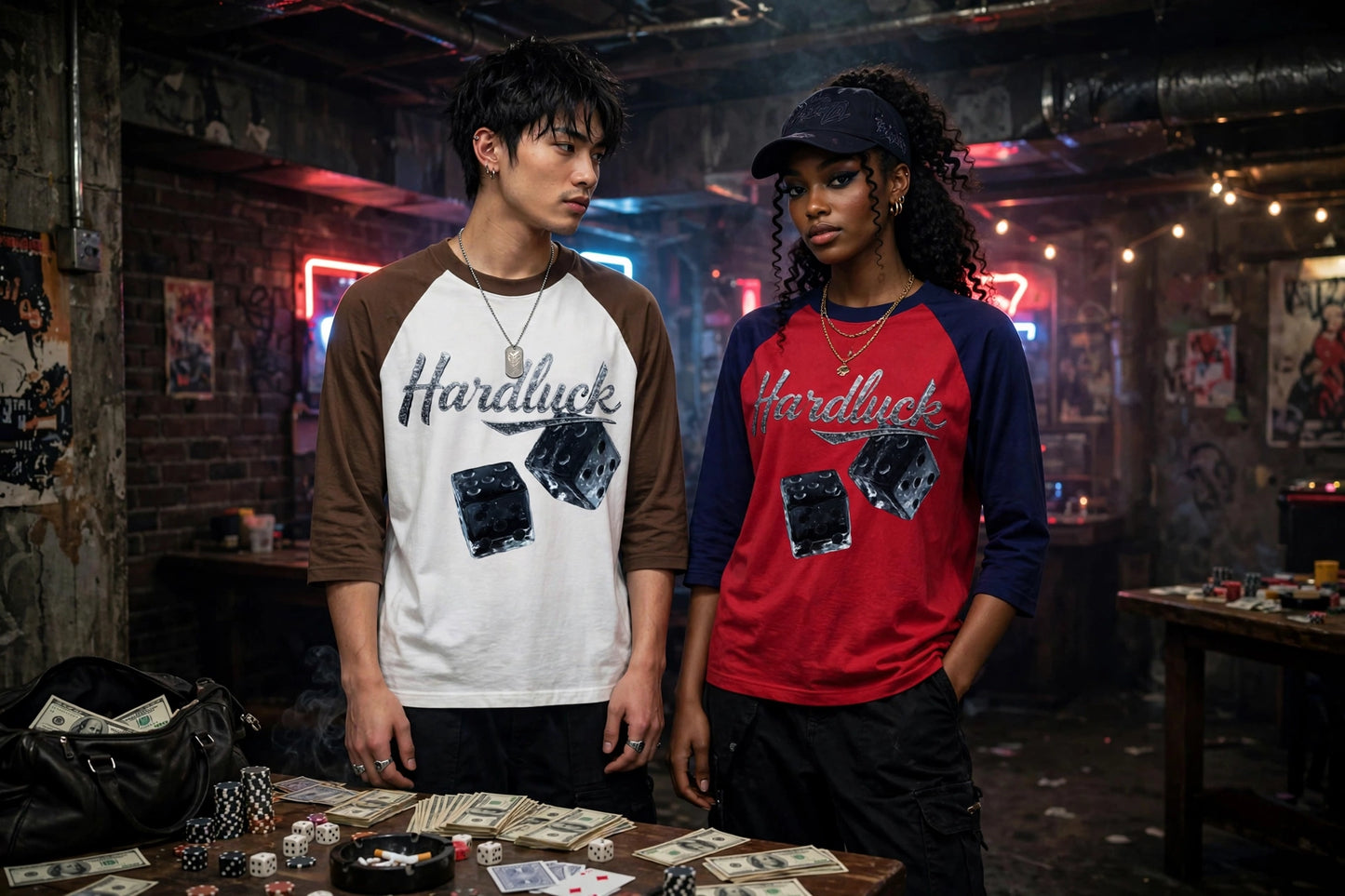 Black Ice Roll the D-Ice Color Blocked Raglan Long Sleeve T-Shirt