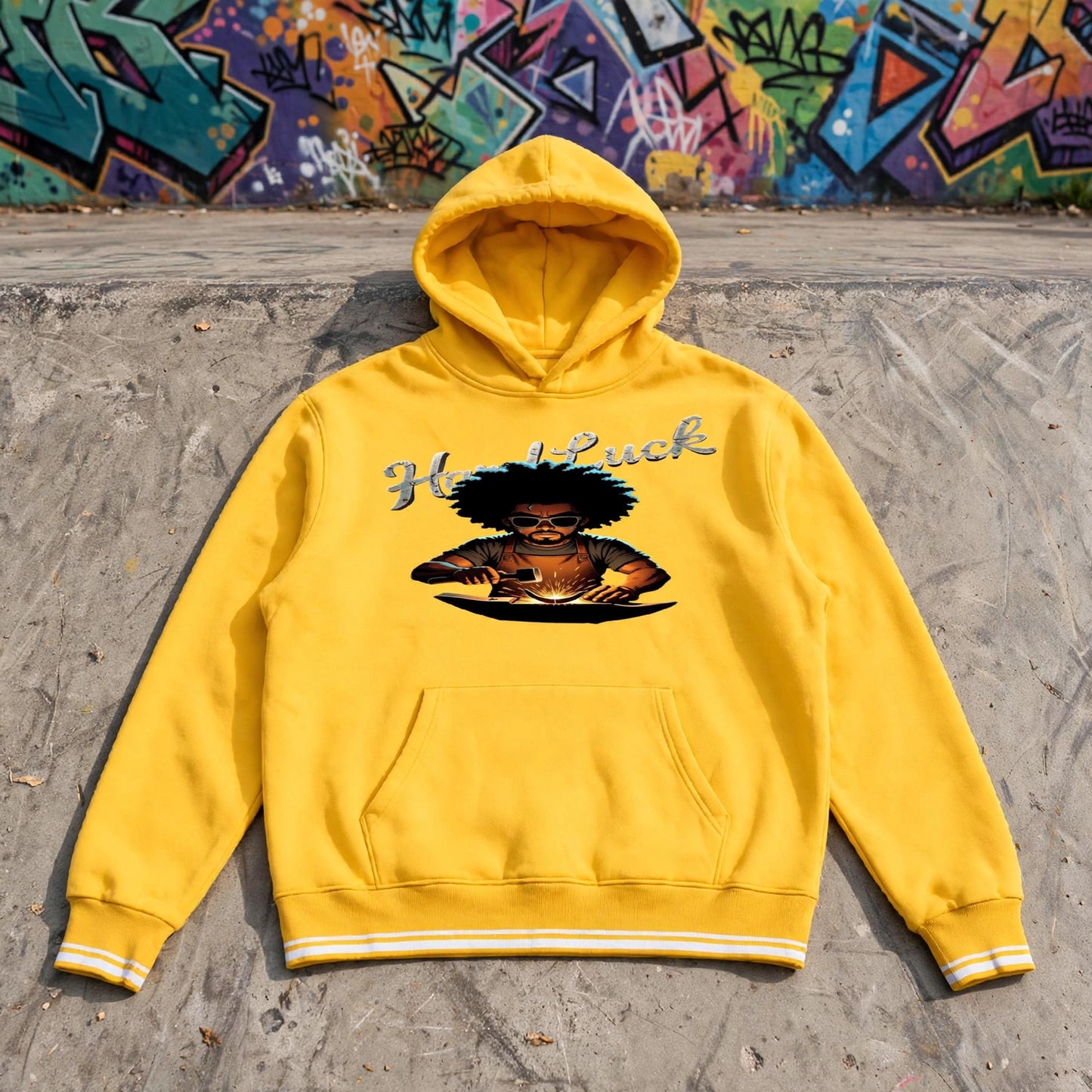 Black Smith forged Oversized Color Block Fleece Hoodie