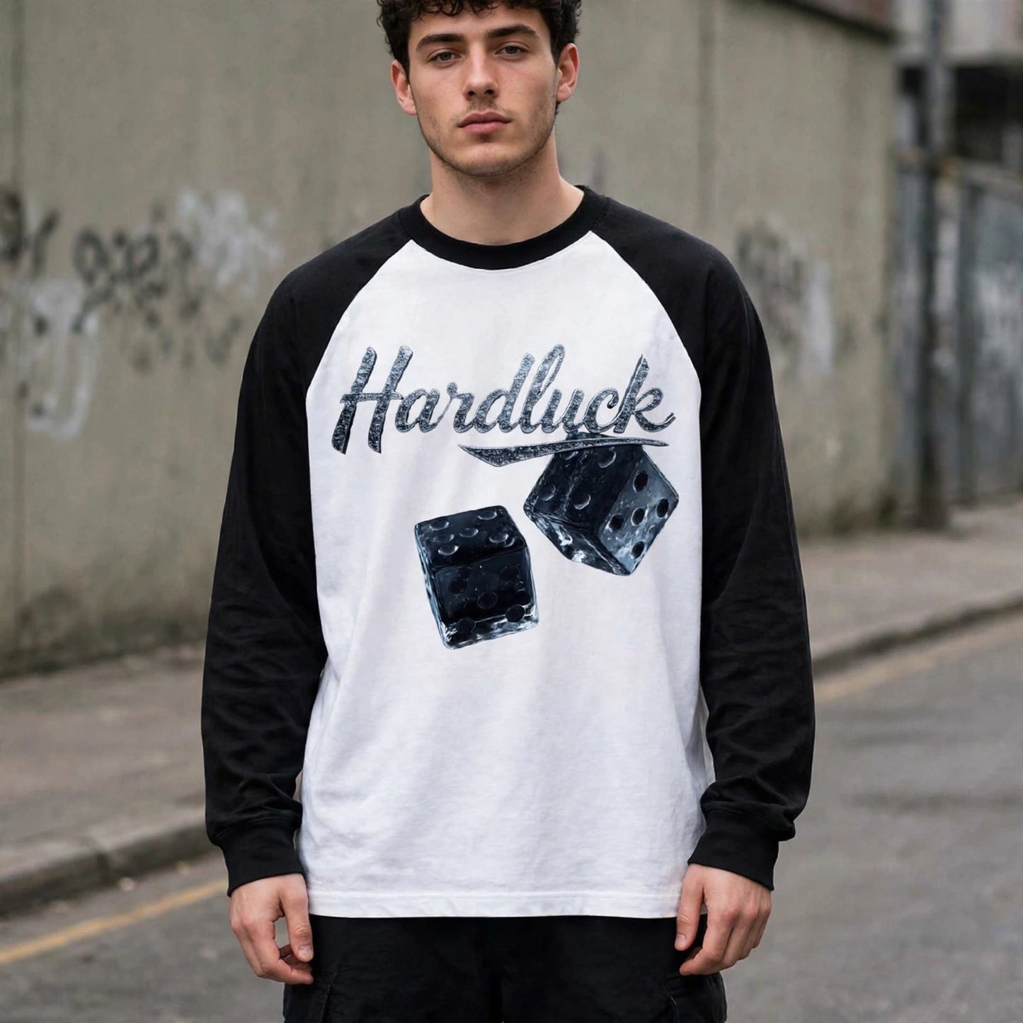 Black Ice Roll the D-Ice Color Blocked Raglan Long Sleeve T-Shirt