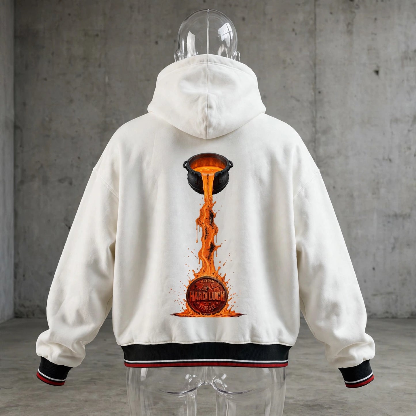 Black Smith forged Oversized Color Block Fleece Hoodie