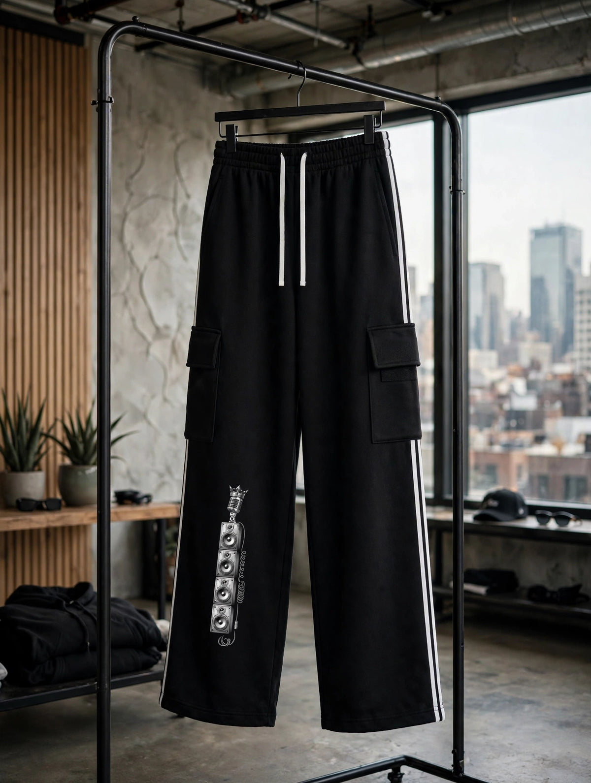 Solid Wall of Sound Side Stripe Straight Leg Pants | Hard Luck Apparel Streetwear