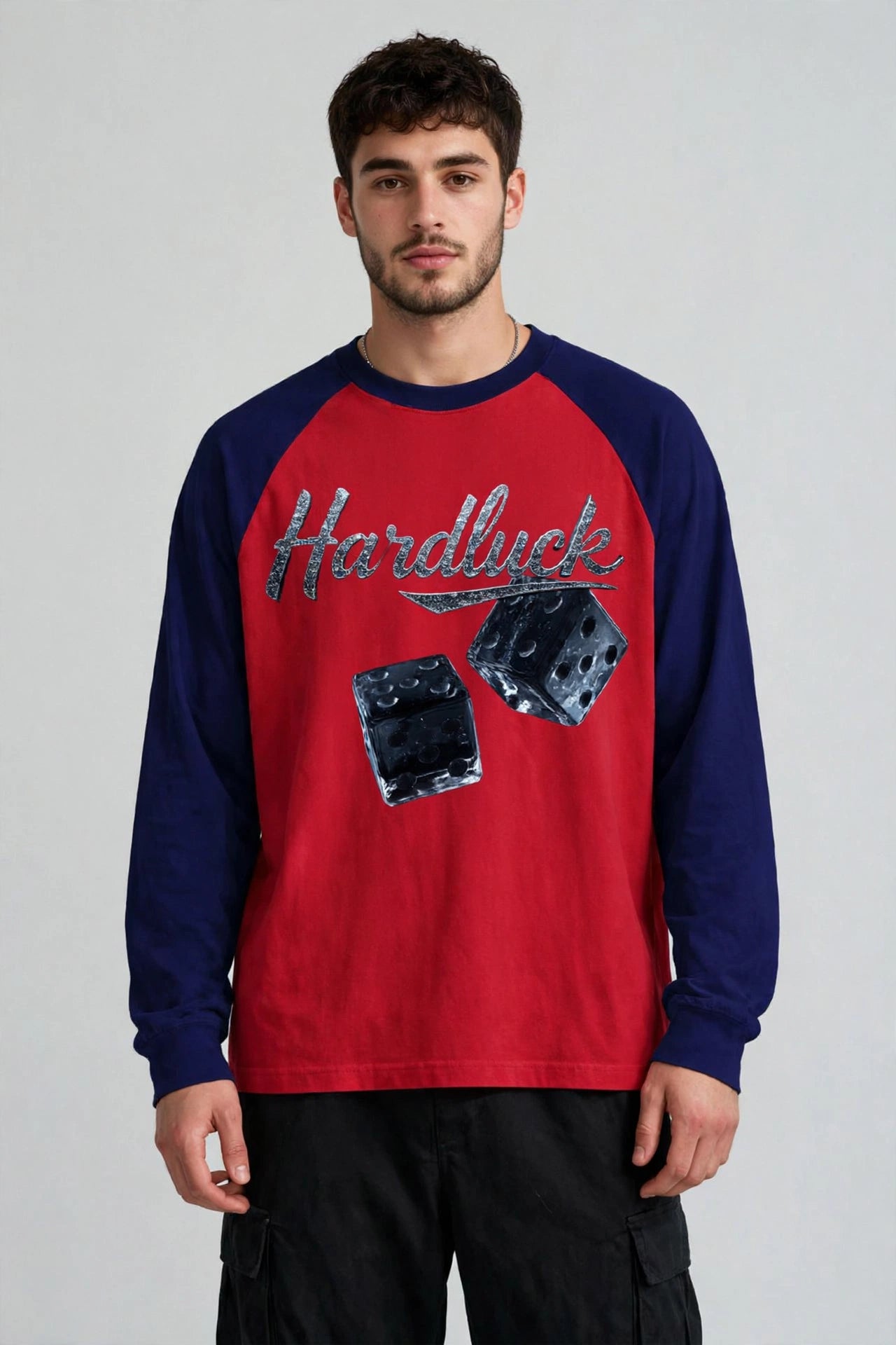 Black Ice Roll the D-Ice Color Blocked Raglan Long Sleeve T-Shirt